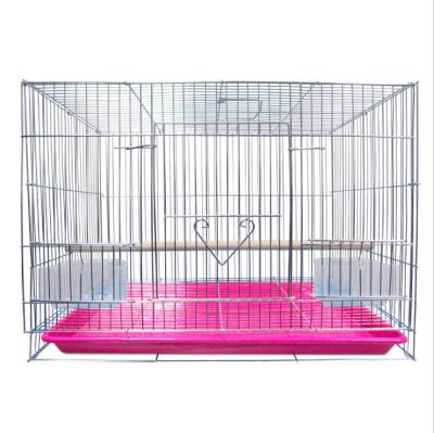 China Breathable Medium Size Plated Galvanized Flock Bird Parrot Breeding Bird Cage Folding Large Flock Bird Cage for sale