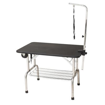 China Wheeled Pet Grooming Table Stainless Steel Dogs Cats Hospital Clinic Sustainable Beauty Black for sale