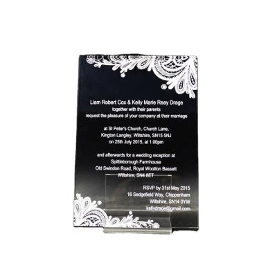 China Wedding Event Concert Factory Customized Creative Elegant Greeting Card Wedding Invitation Card 2020 Transparent Acrylic Cheap Wedding Invitation Card for sale