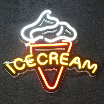 China LANDSCAPE Cute Coat Hanger Led Light RGB Customs Lead Soft Ice Cream Led Neon Sign For Wedding Dress Decoration for sale