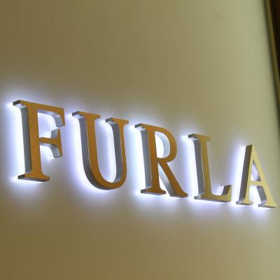 China Long term work& Easy installation 3d letter signs backlit logo LED sign gold solid letter wire drawing custom installation for sale