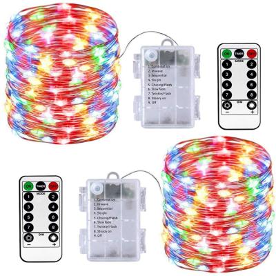 China 1-20M Fairy Light Tree Christmas Lamp String Lights Waterproof Remote Control Copper Wire LED Copper Wire String Lights for sale