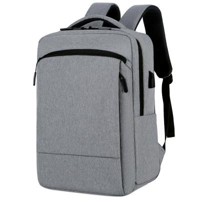 China With USB Hot Selling Gray Polyester Laptop Backpacks Customized Laptop Backpacks For Leisure Office for sale