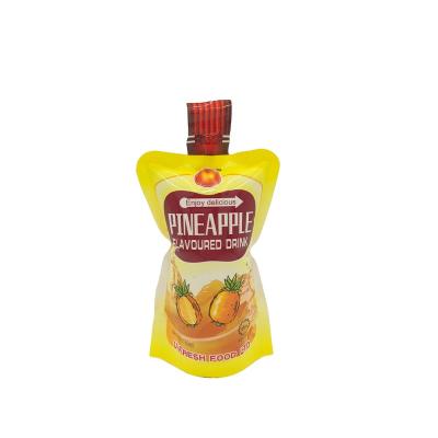 China Environmental Friendly Disposable Good Price Stand Up Bottle Shape Juice Bag Injection Pouch for sale