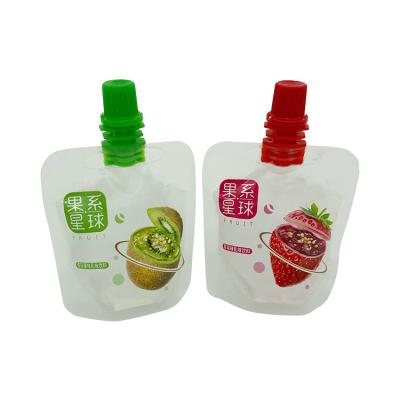 China BIODEGRADABLE Custom Printed Clear Drink Pouch Ziplock Stand Up Spout Pouch for sale