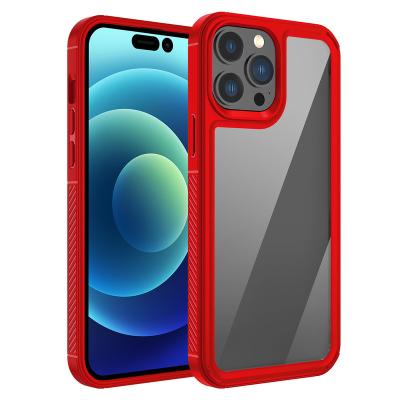 China Shockproof Shockproof Mobile Phone Case For iphone 14 Pro Max Color Frame Carbon Fiber Back Cover Scratch Resistance Glossy Phone Case for sale