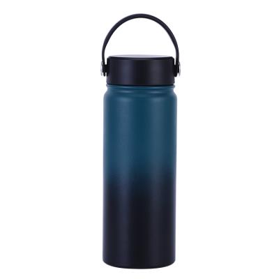 China PORTABLE 18oz Wide Mouth Powder Double Wall Coated Vacuum Insulated Tumbler Stainless Steel Sports Water Bottle Flask Bottle for sale