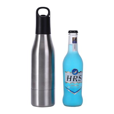 China PORTABLE 360ml Double Wall Stainless Steel Wine Cooler Cold Beer Mug Party The Festival Beer Bottle With Bottle Opener for sale