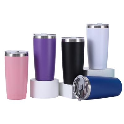 China 20oz Wide Mouth Wall Stainless Steel Beer Tumbler Outdoor Travel Coffee Mug Wine Cooler Custom Logo PORTABLE for sale