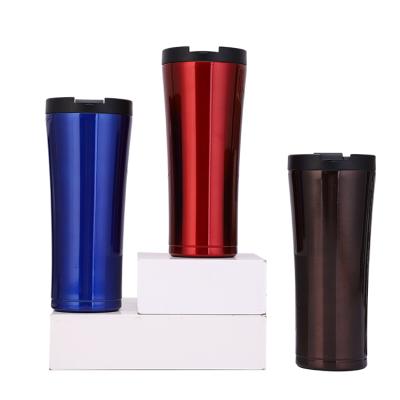 China Double Wall Lean Insulated Coffee Mug Custom Logo Lid Top PORTABLE Vacuum Tumbler Beer Stainless Steel Wine Mug Shake for sale