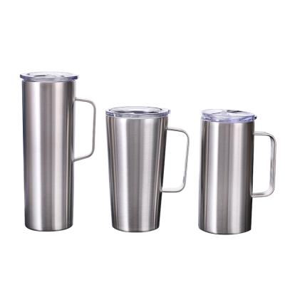 China 12oz/20oz/30oz Double Wall Stainless Steel Tumbler With Handle Coffee Cup Beer Mug Bottle PORTABLE Drinking Wine Cooler for sale