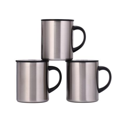 China 304 Stainless Steel 304 Stainless Steel Double Cup Wall Wine Beer Cup Tumbler With Handle Outdoor PORTABLE Camping Drinking Reusable Mug for sale