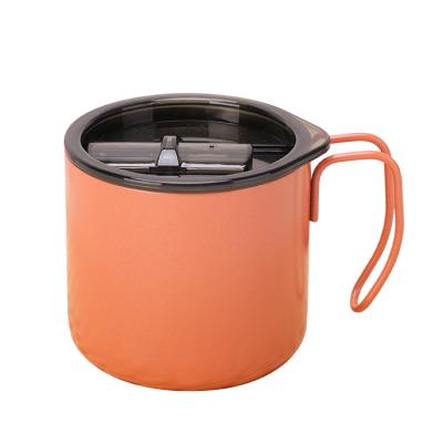 China PORTABLE Outdoor Reusable Camping Cold Drinking Tumbler With Handle Coffee Mug Stainless Steel Double Wall Wine Beer Mug for sale