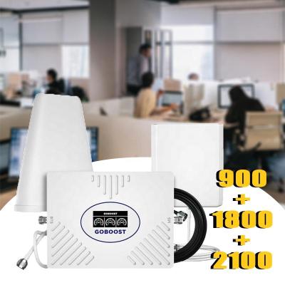 China Home Ministry Farm Hotel Boat GOBOOST GSM 900 DCS 1800 WCDMA 2100 Tri Band Phone 2G 3G 4G Cellular Network Signal Booster Repeater Repeater Phone for sale