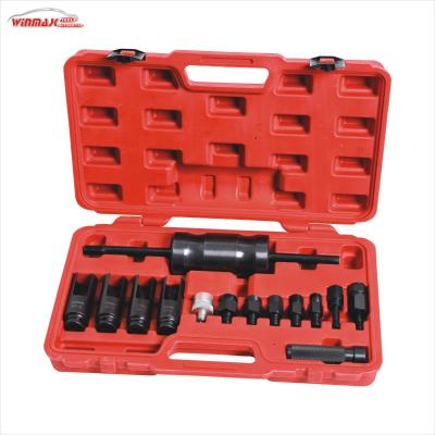 China Removing Stuck and Seized Winmax Common Rail Injectors Sliding Hammer 14pcs Diesel Engine Injector Master Remover Puller Set Tool Kit for sale