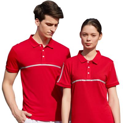 China Customized Workshop Workwear Summer Shorts Sleeve Reflective Brand Lapel Anti-pilling Polo Shirt Customized for sale