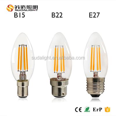 China Dimmable Glass Filament Led Bulb Led Lamp Replace Halogen With E27 Base With CE RoHS ERP for sale