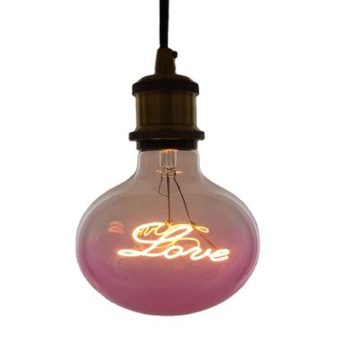 China Retro Vintage e27 amber glass ceiling lamp Customized residential decorative G125 filament bulb globe filament letter glass lamp for sale