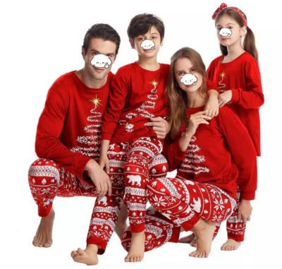 China Anti-Shrink Christmas print pajamas home clothes Christmas tree popular home clothes for sale