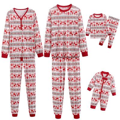 China Anti-Shrink Parent-child wear autumn home clothes, Christmas clothes, printed long-sleeved suit for sale