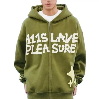 China Anti-Shrink OEM manufacturers custom star printed men's zipper hoodie long sleeved sweater for sale