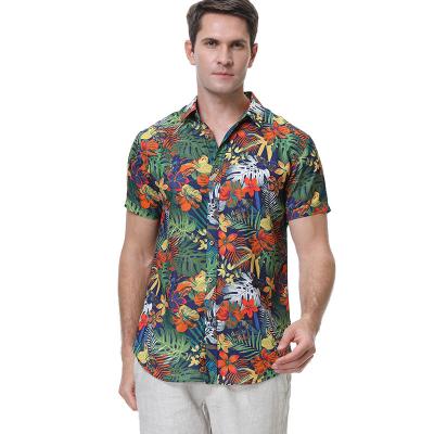 China Anti-pilling Casual Lapel Print Thin Hawaiian flower shirt men's topless shirt for sale