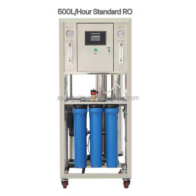 China 500Liter/Hour Hotels Reverse Osmosis Water Filter System Drinking Water Purification System Home Use Pure Water Treatment In Stock for sale