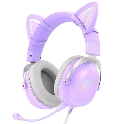 China Purple Edging Sport ONIKUMA X11 Cat Ear Gaming Headset Cuffie DA Headband E - Sound Gamer Headphones for sale