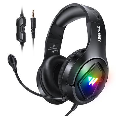 China Headband Private Label WINTORY M1 Wired Stereo Gaming Headphones RGB Gamer Headset With Microphone for sale