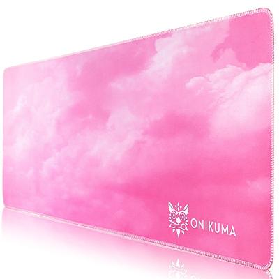 China ONIKUMA 300*800*4mm Gaming Pink Gaming Mouse Pads Stitch Big Locked Edge Gamer Mouse Mat For Girls for sale