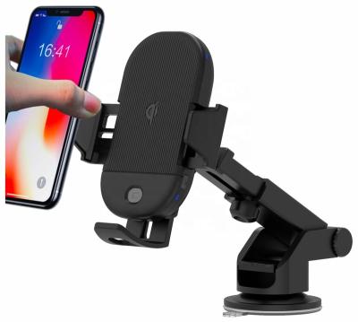 China Mobile Phone 360 ​​Degree Rotation Sensor 15W Qi Wireless Charger Smart Car Mount for sale