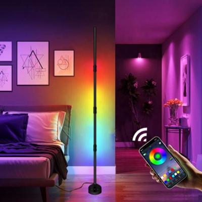 China New Modern Smart RGB LED Floor Lamp Single Rod Floor Lamps Corner Standing Lighting For Living Room Bedroom Atmosphere Changing Light for sale