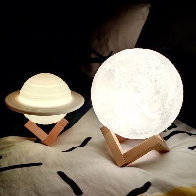 China Amazon Night Light Support Google Home Control 3D Moon Modern Hot Selling Smart Rechargeable Lunar Lamp New for sale