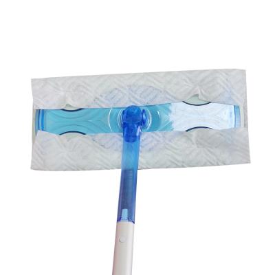 China Viable Clear Classic Nonwoven Fabric Flat Broom With Rod 360 Telescopic Steel Broom Cleaning Tools for sale