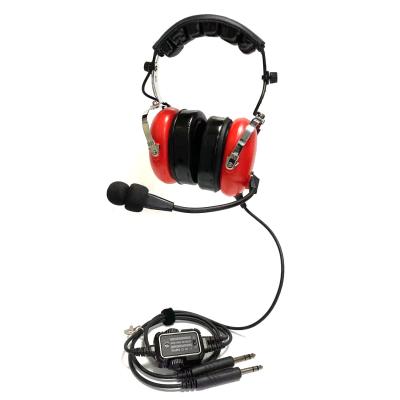 China Earphone Red Noise Canceling Aviation Headset With 3.5mm Cable Pilot Aviation Helicopter Headphone Noise Reduction For PC Computer for sale