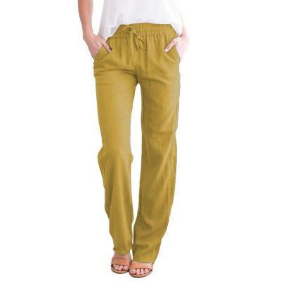 China QUICK DRY High Leg Casual Wide Leg Pants Summer Beach Ladies Canvas Pants for sale