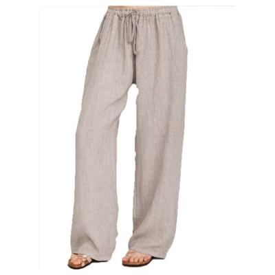 China 2022 New Design QUICK DRY Canvas Women Drawstring Casual Loose Wide-Leg Pants for sale