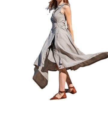 China 2023 New Fashion Summer Hot Hooded Irregular Edge Dress Anti-Static Spring And Midi Linen Dress For Women for sale