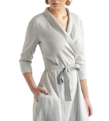 China 2023 New Dismountable Belts High Quality Anti-static Maxi Linen Dress For Women Elegant And Elegant V-Neckline for sale