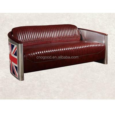 China New Design Sofa Furniture Euramerican Living Room Furniture Home Metal Leather Sofa With Bed for sale