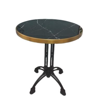 China Modern Black Cast Iron Coffee Table Marble Table Hotel Furniture for sale