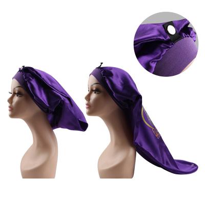 China Custom Designer Logo Designer Snap Long Hair Silk Satin Hood Headbands Wraps Hood Hoods For Women for sale