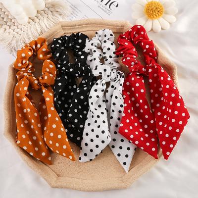 China Women Girls Hair Bands Scrunchies Dot Pot Ties Fabric Hair Bands Scrunchies Elastic Hair Ties Ropes Accessories for sale