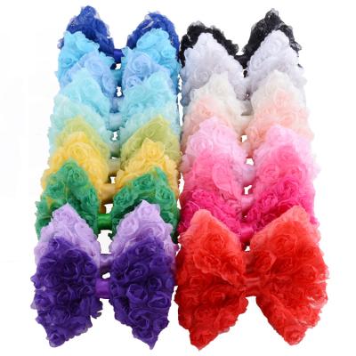 China Baby Hair Clips Large Rainbow Color Butterfly Lace Hair Clips Baby Hair Clips Bow Hair Clips Kids Hair Bows for sale