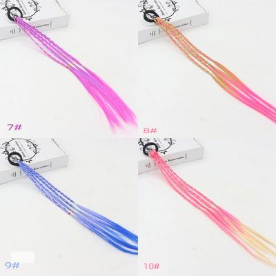 China New Design Synthetic Fiber High Temperature Hair Ponytail Hair, Extension For Kids Hair Extensions Kids Colorful Hair Braid for sale