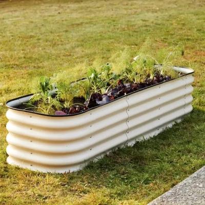 China Inches Body Clean Skin Hot Selling 8 Height Metal Garden Bed Galvanized Sheet Planting Box Frame Flower Garden Plant Fence for sale