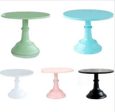 China Disposable Colorful Metal Plate Round Cake Stand Cake Stand Dessert Stand For Wedding Birthday Party Decorations Cupcake Display for sale