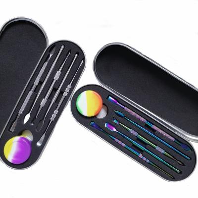 China Professional Stainless Steel Wax Carving Tools Kit Rainbow Color Spoon With Silicone Pot 10.5-12cm for sale