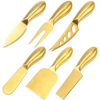 China 4 PCS Gold Cheese Knife Stainless Steel Gold Cheese Knife Set Kitchen Utensi Viable Butter Knife for sale