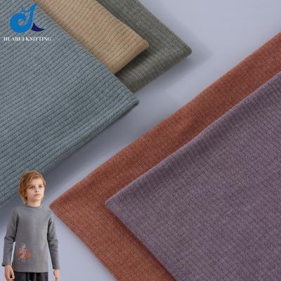 China China Viable Manufacturer Thermal Fleece Knit Fabric Breathable Elastic Thermal Fabrics Underwear Acrylic Modal Needle Rib Kid Fabric for sale